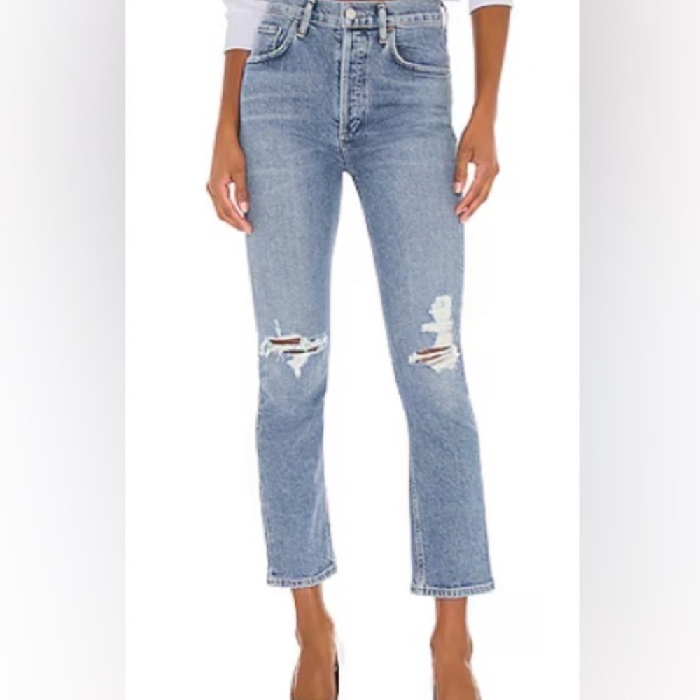 Agolde Riley cropped ripped jeans